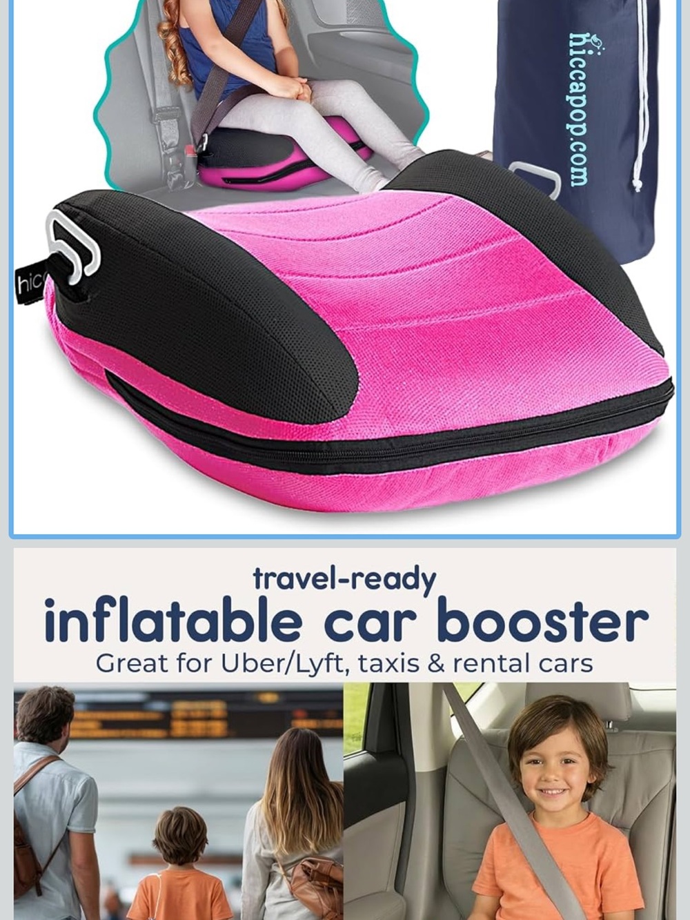 Hiccapop inflatable booster car seat new